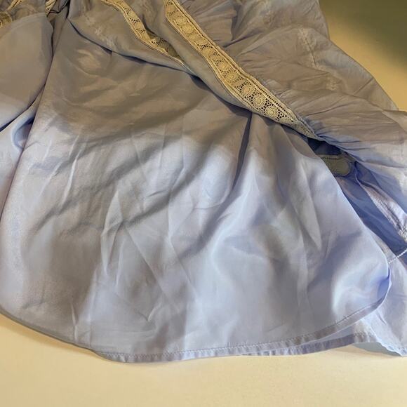 J Crew Dress Womens 6 Sky Blue White Cotton Puff Sleeve Daisy Chain Flounce Hem - Picture 10 of 12